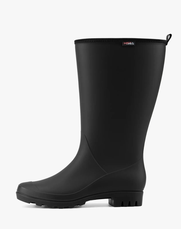 Women's Matte High-Calf Wide-Calf PVC Rain Boots