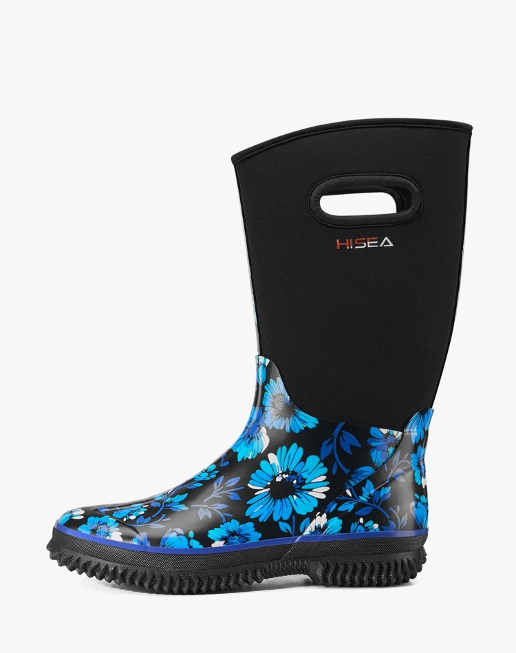 Women's Mid-Calf Neoprene Rubber Rain Boots