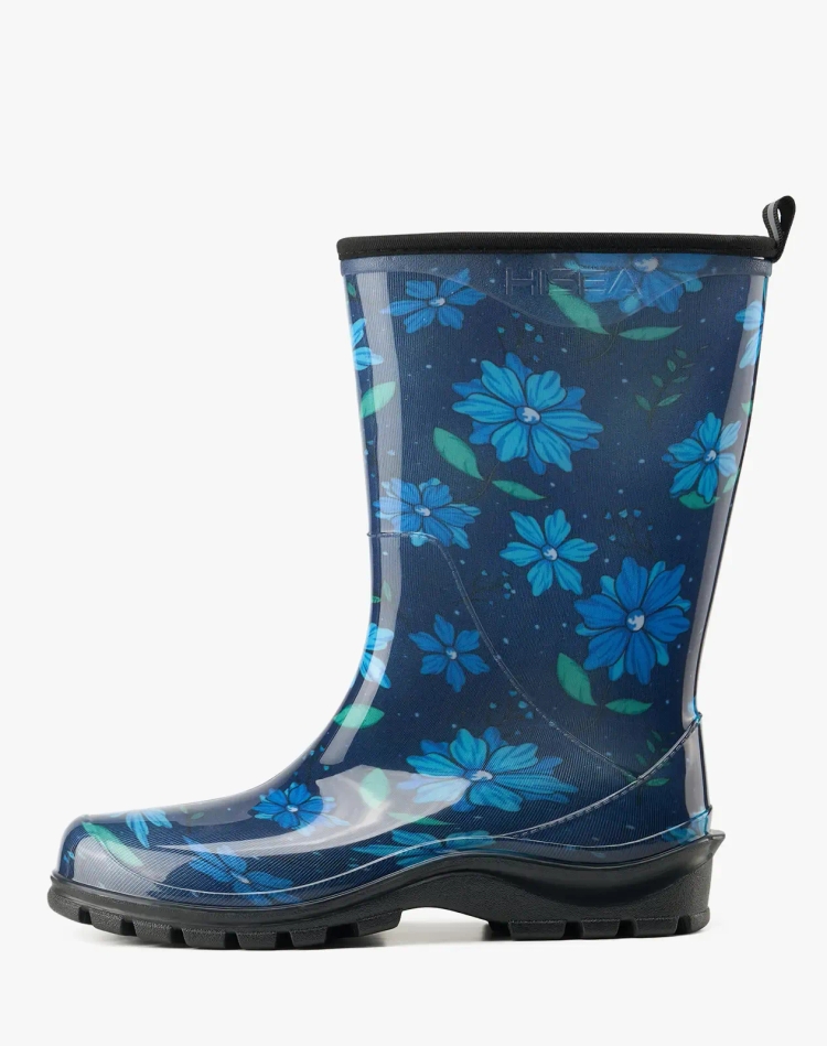 Women's Printed Mid-Calf PVC Rain Boots